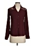 Unbranded 100% Polyester Burgundy Long Sleeve Blouse Size XS - photo 1