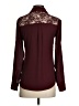 Unbranded 100% Polyester Burgundy Long Sleeve Blouse Size XS - photo 2