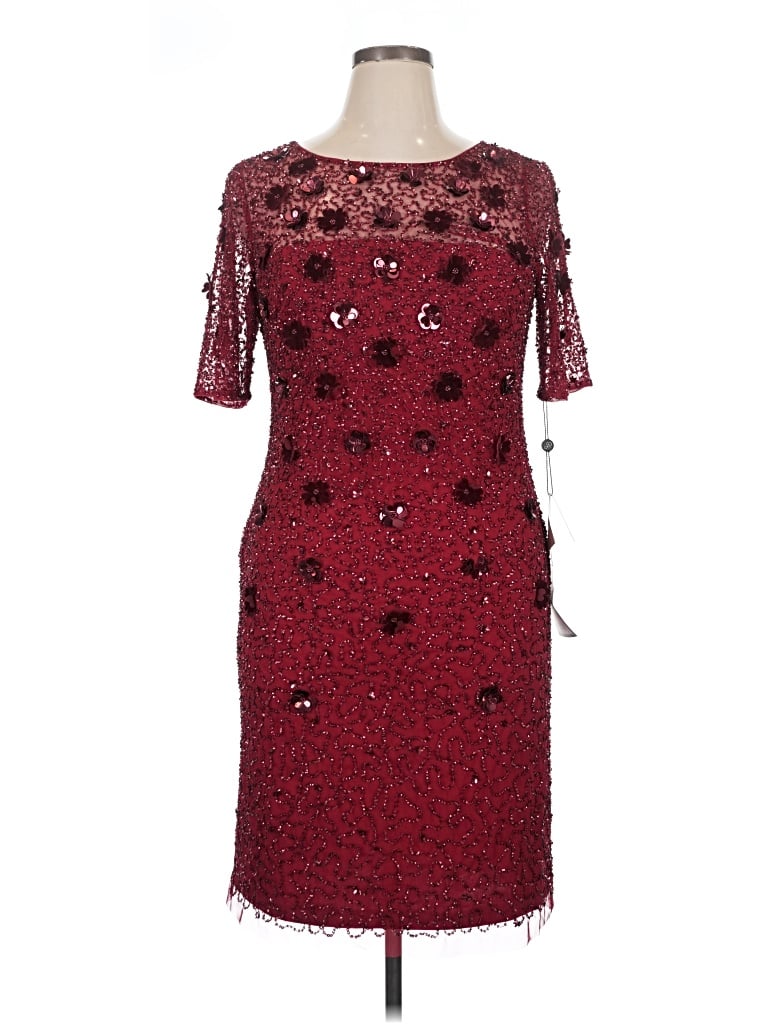 Adrianna Papell Cocktail Dress In Burgundy
