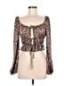 Mixed Threads 100% Polyester Brown Long Sleeve Blouse Size M - photo 1