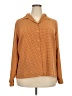 Covington 100% Polyester Houndstooth Orange Long Sleeve Blouse Size 20 - photo 1