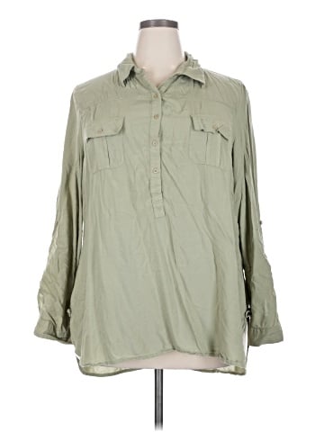 Cato 3/4 Sleeve Button-Down Shirt (view 1)