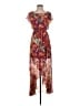Express 100% Polyester Print Burgundy Casual Dress Size XS - photo 1