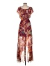 Express 100% Polyester Print Burgundy Casual Dress Size XS - photo 2