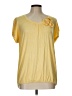 Downeast Yellow Short Sleeve Blouse Size L - photo 1