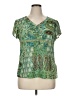 Emma James 100% Polyester Green Short Sleeve Blouse Size 16 (petite) - photo 1