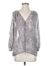 Zoa 100% Polyester Animal Print Gray Silver 3/4 Sleeve T-Shirt Size XS - photo 1