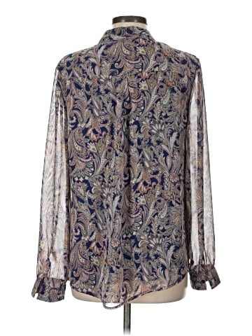 Olivia Grey Long Sleeve Blouse (view 2)