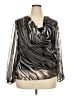 Alex Evenings 100% Polyester Silver Long Sleeve Blouse Size 2X - photo 1