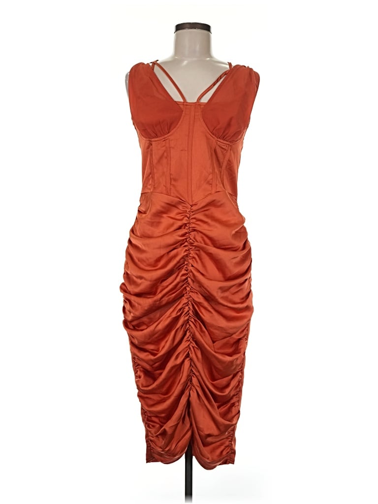 Pre-owned Prettylittlething Cocktail Dress In Orange
