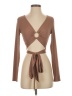 Shein Brown Long Sleeve Top Size S - photo 1