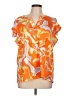 Sunny Leigh Orange Short Sleeve Blouse Size 1X - photo 1