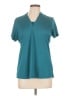 Pebble Beach 100% Polyester Teal Short Sleeve Blouse Size L - photo 1