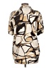 Zara Print Brown Short Sleeve Blouse Size L - photo 2