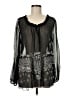 BCBGMAXAZRIA Black Long Sleeve Blouse Size M - photo 1