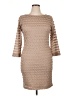Sharagano Chevron-herringbone Tan Cocktail Dress Size 14 - photo 1