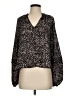 Evereve 100% Polyester Animal Print Black Long Sleeve Blouse Size S - photo 1