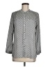 Liz Claiborne 100% Polyester Chevron-herringbone Gray Long Sleeve Blouse Size M - photo 1