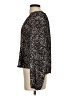 Evereve 100% Polyester Animal Print Black Long Sleeve Blouse Size S - photo 5