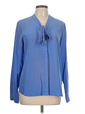 Garnet Hill Long Sleeve Silk Top (view 1)