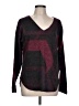 Nally & Millie Color Block Burgundy Pullover Sweater Size L - photo 1