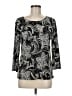 Ruby Rd. Black 3/4 Sleeve Top Size M - photo 1