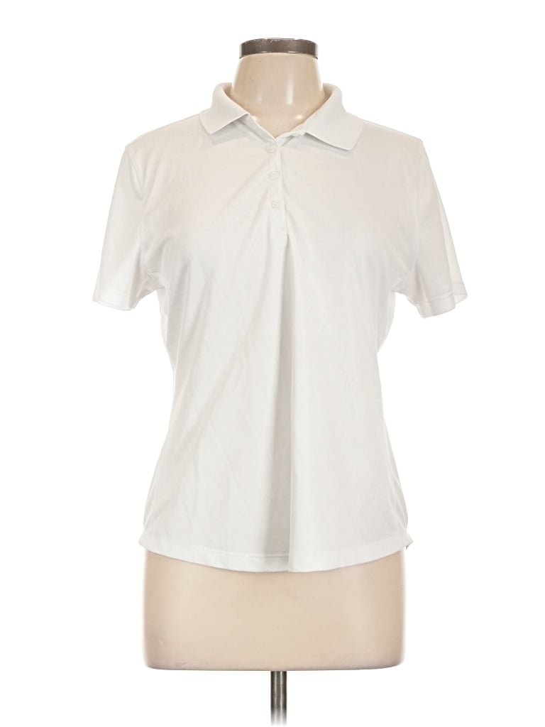 Pre-owned Greg Norman Short Sleeve Blouse In Ivory