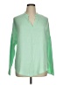 Unbranded 100% Polyester Green Long Sleeve Blouse Size 1X - photo 1