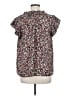 VOY 100% Polyester Brown Short Sleeve Blouse Size M - photo 2