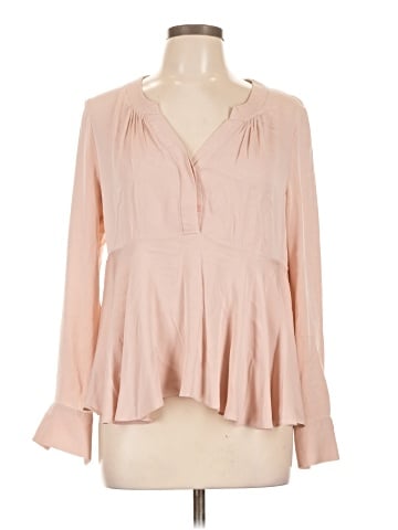 Milly Long Sleeve Silk Top (view 1)