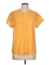 Cable & Gauge Yellow Short Sleeve Blouse Size L - photo 1