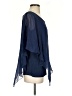 Baci 100% Silk Solid Blue Short Sleeve Silk Top Size S - photo 4