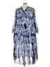 Unbranded 100% Polyester Print Blue Casual Dress Size 3X - photo 1