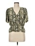 WAYF 100% Recycled Polyester Green Short Sleeve Blouse Size M - photo 1