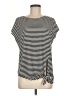 Max Studio Stripes Black Short Sleeve Top Size M - photo 1