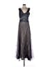 Rene Ruiz 100% Polyester Metallic Gray Blue Cocktail Dress Size 12 - photo 1