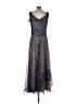 Rene Ruiz 100% Polyester Metallic Gray Blue Cocktail Dress Size 12 - photo 2