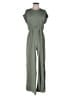 Ces Femme 100% Polyester Solid Green Jumpsuit Size L - photo 1