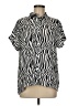 WD.NY 100% Polyester Animal Print Black Short Sleeve Blouse Size M - photo 1