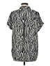 WD.NY 100% Polyester Animal Print Black Short Sleeve Blouse Size M - photo 2
