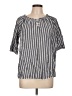 Old Navy Stripes Gray Short Sleeve Blouse Size L - photo 1