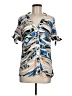 Listicle 100% Rayon Blue Short Sleeve Blouse Size M - photo 1