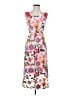 Boston Proper 100% Polyester Floral Pink White Cocktail Dress Size 2 - photo 1