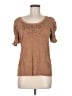 August Silk Brown Short Sleeve Top Size M - photo 1