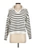 Paper Crane Stripes White Pullover Sweater Size M - photo 1