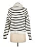 Paper Crane Stripes White Pullover Sweater Size M - photo 2