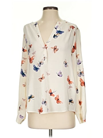 Joie Long Sleeve Silk Top (view 1)