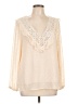 Shilla 100% Polyester Ivory Long Sleeve Blouse Size L - photo 1