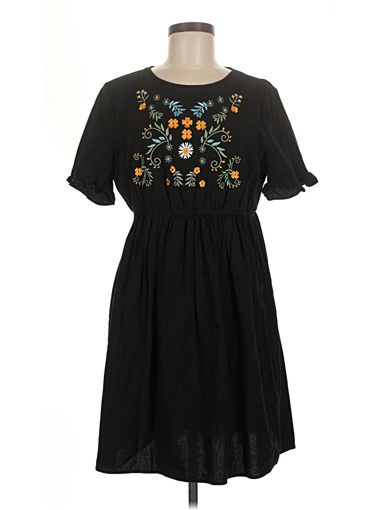 Pre-owned Shein Casual Dress In Black