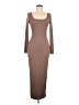 Shein Solid Brown Casual Dress Size 6 - photo 1